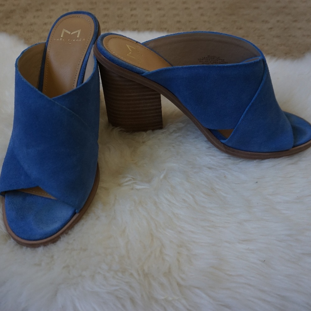 Marc Fisher Volla Leather Open Toe Casual Mule